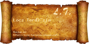 Locz Terézia névjegykártya